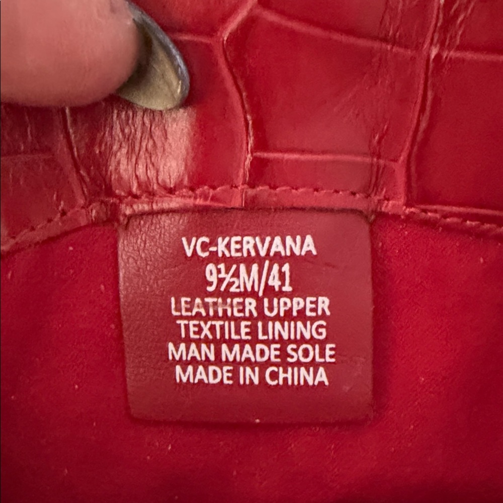 Vince Camuto Red Croc-Embossed Heeled Boots 9,5 - Picture 8 of 8